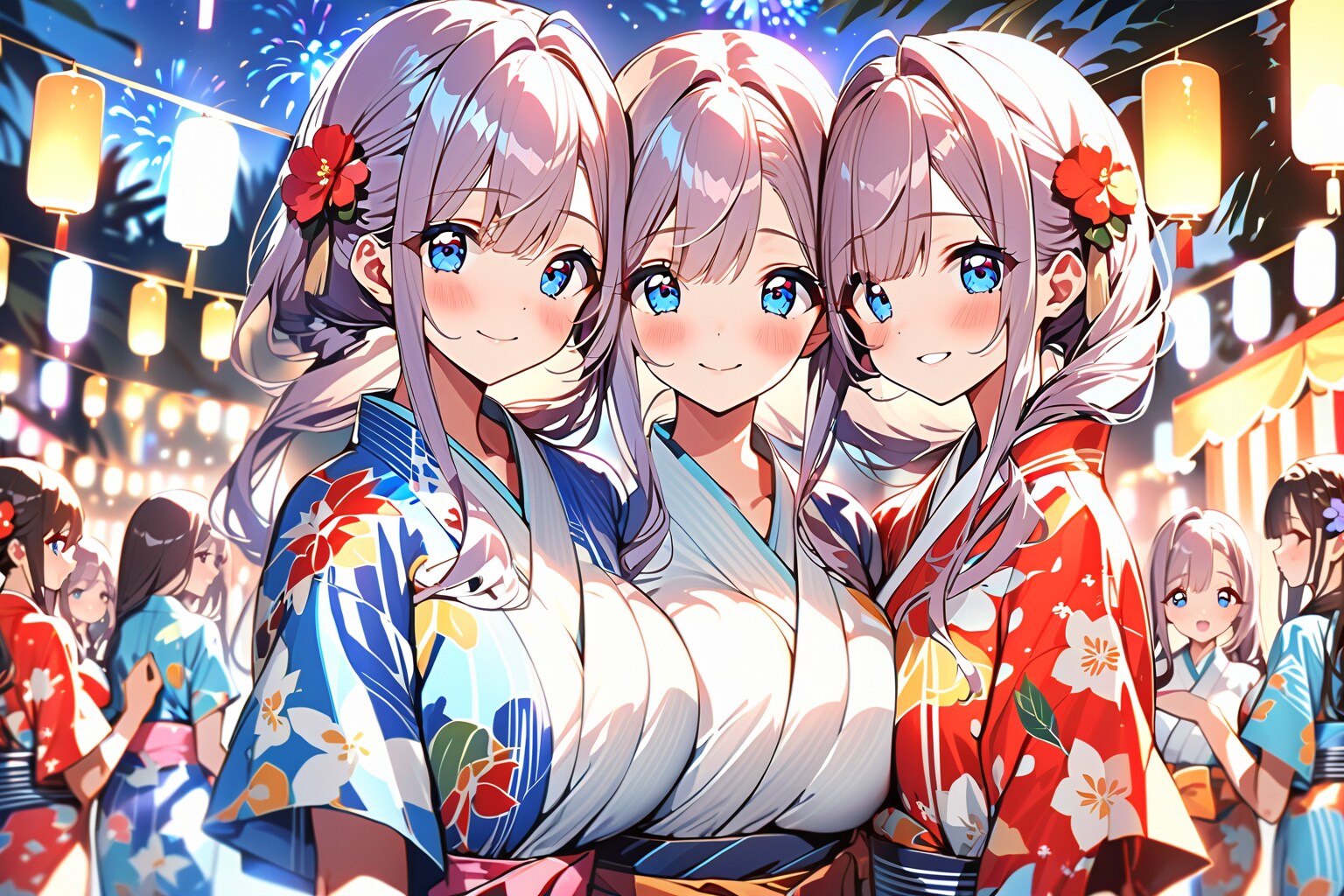 浴衣姉妹 | の人気AIイラスト・グラビア