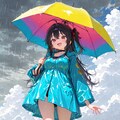 雨を楽しむうちの子 2枚目