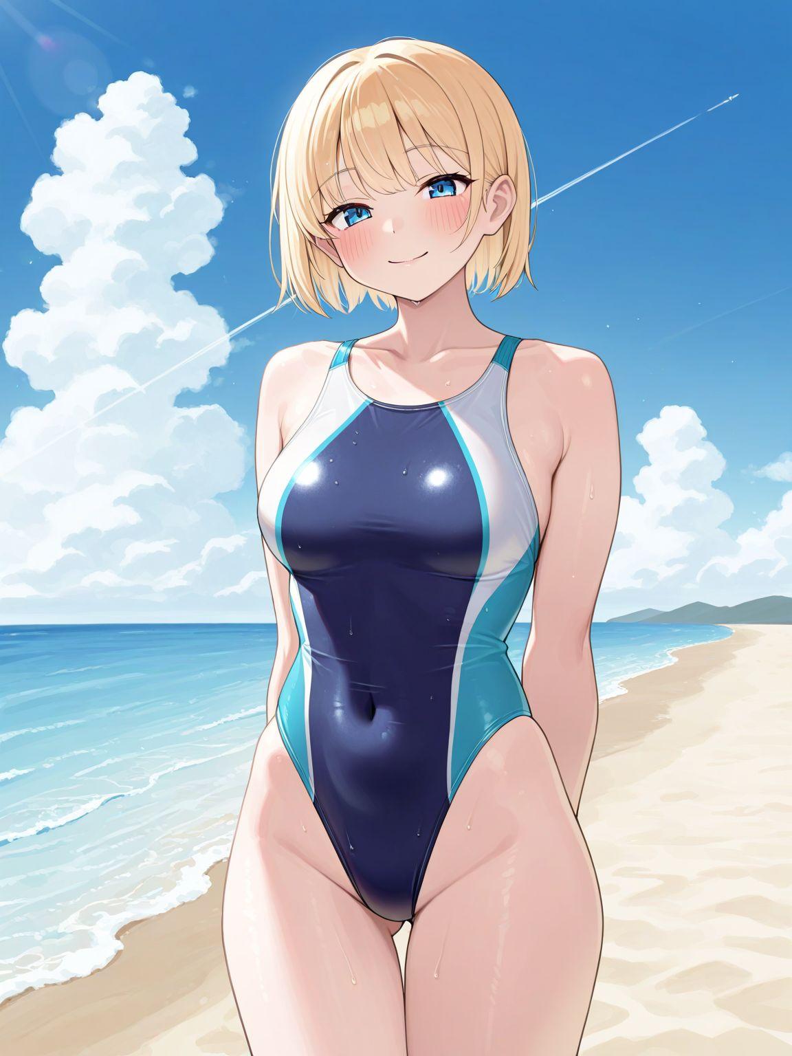 青競泳水着少女5