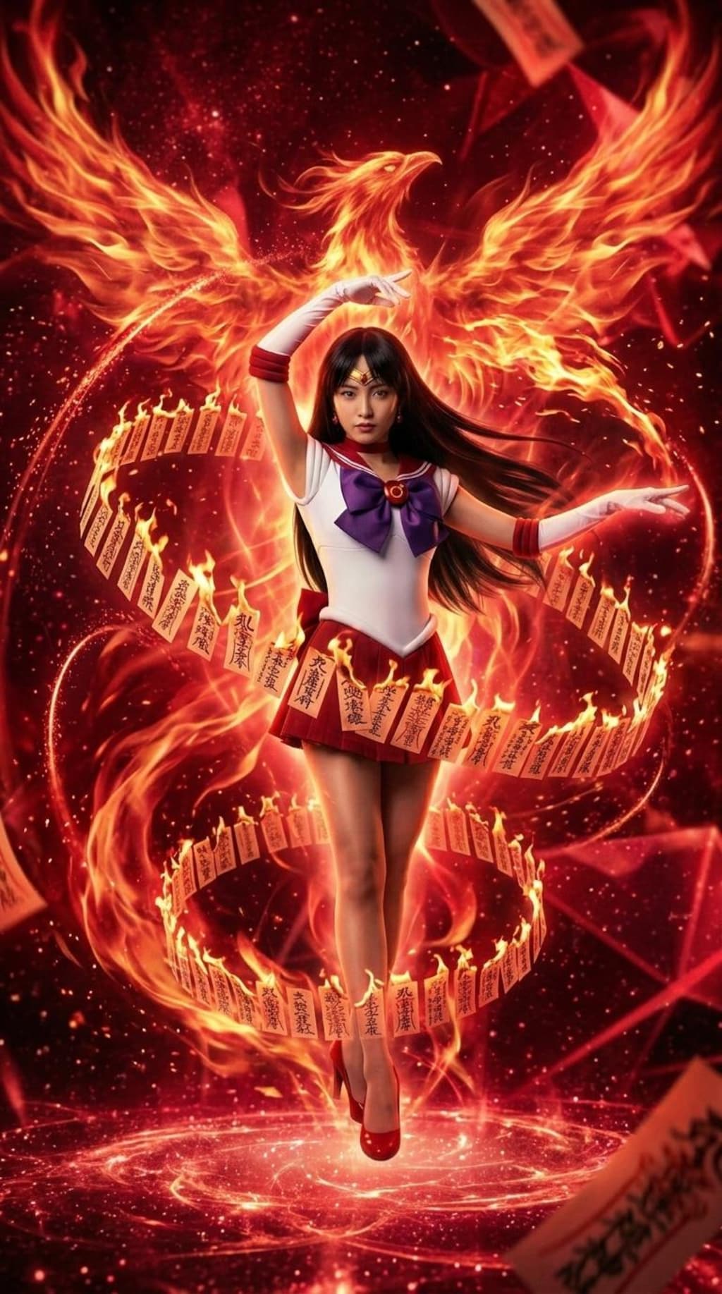 戦闘シーンなセーラー服女の子