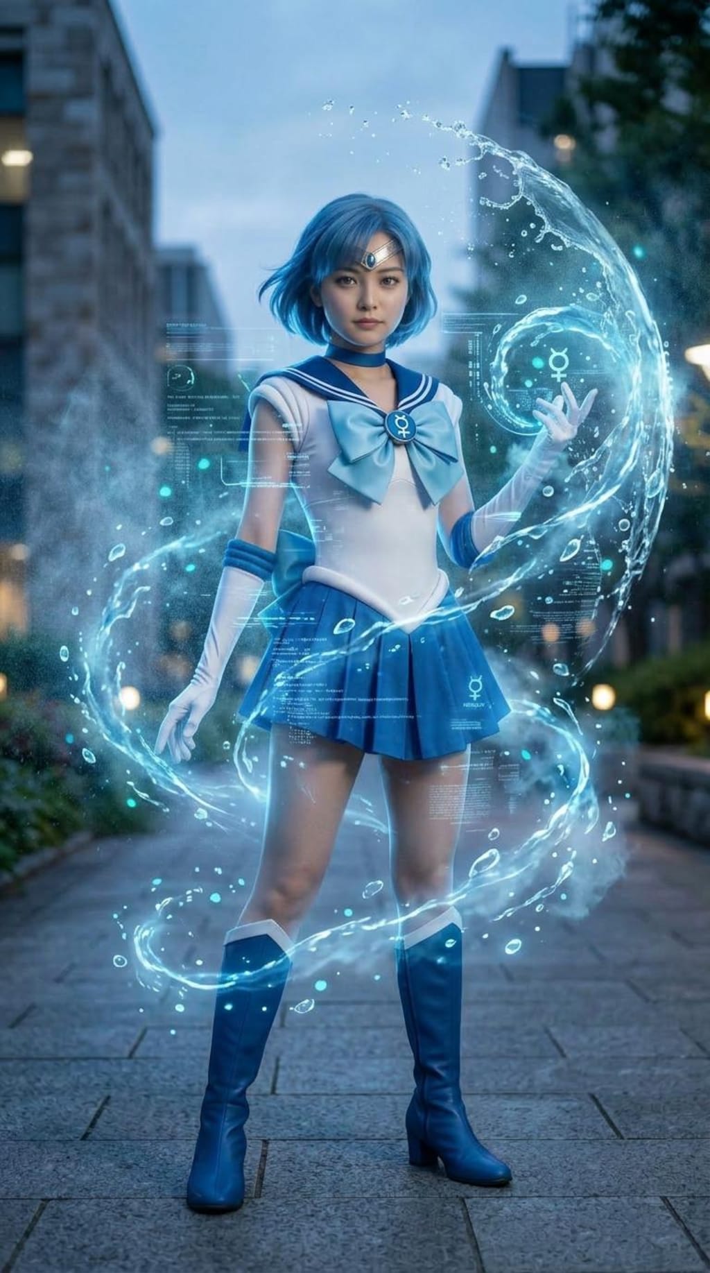 戦闘シーンなセーラー服女の子