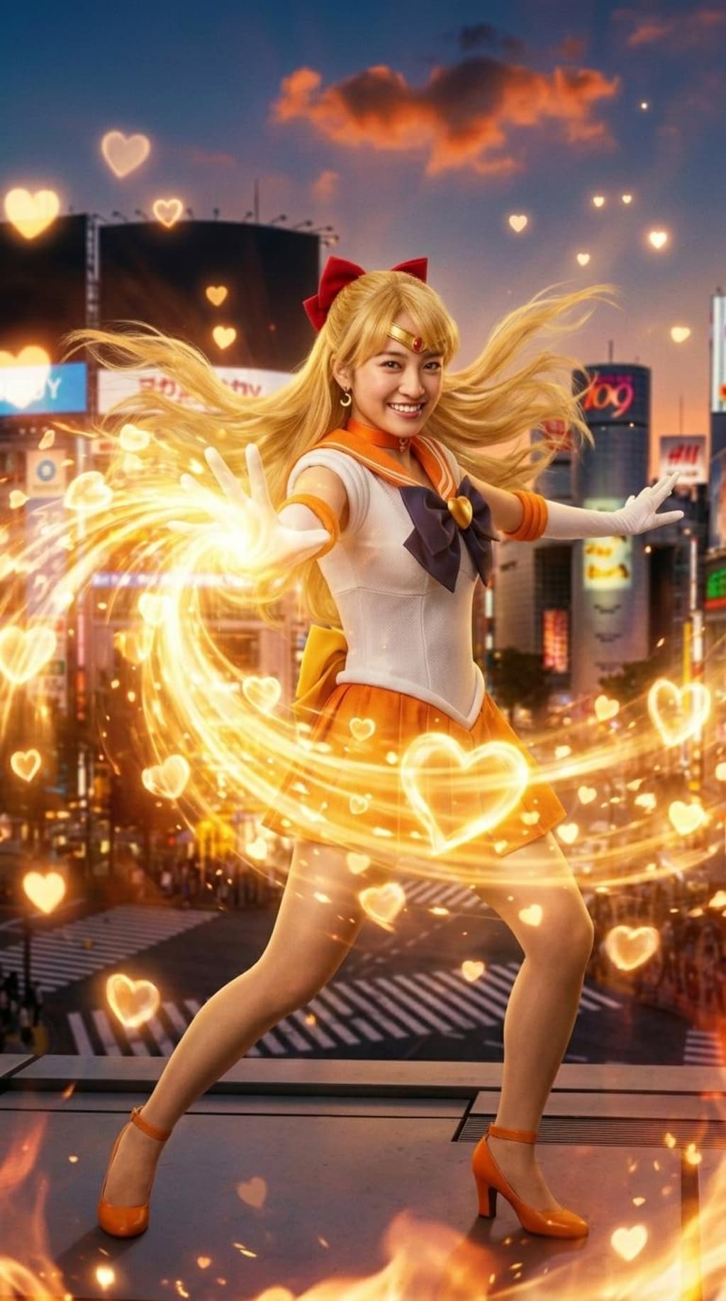 戦闘シーンなセーラー服女の子