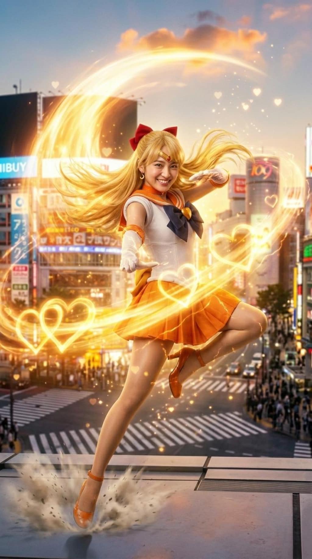 戦闘シーンなセーラー服女の子