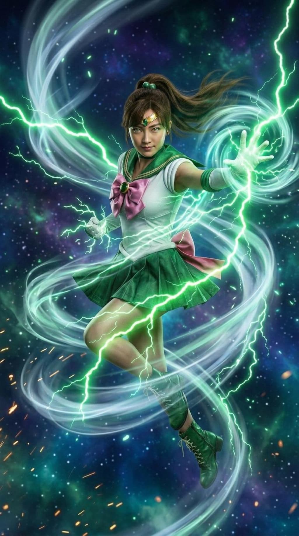 戦闘シーンなセーラー服女の子