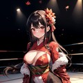 格闘四季(秋)　紅葉モチーフの女子プロレスラー 5枚目
