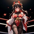 格闘四季(秋)　紅葉モチーフの女子プロレスラー 3枚目