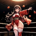 格闘四季(秋)　紅葉モチーフの女子プロレスラー 11枚目
