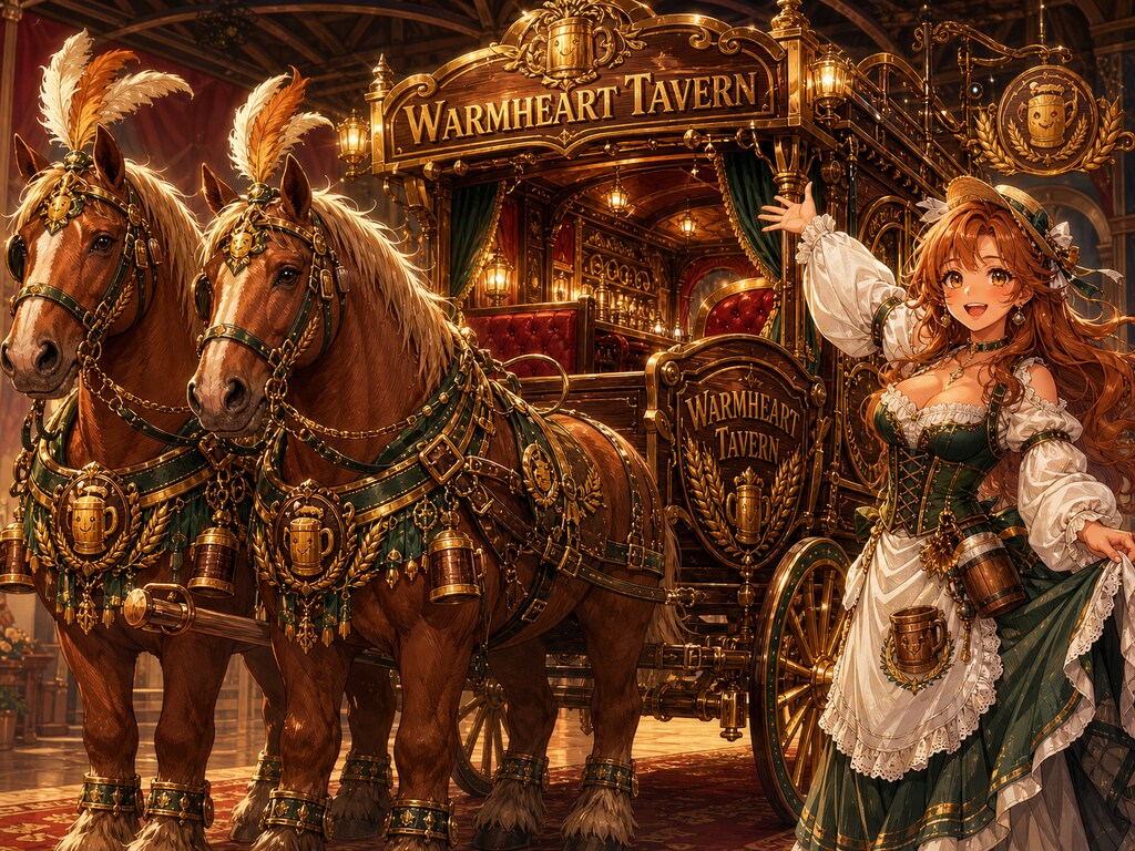 出展："Golden Hearth Tavern" Concept Landau Carriage - Lord Bartholomew "Bart" Warmheart, the Genial Ea