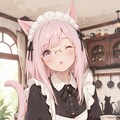 メイド喫茶バイト2日目の猫娘ちゃん 2枚目