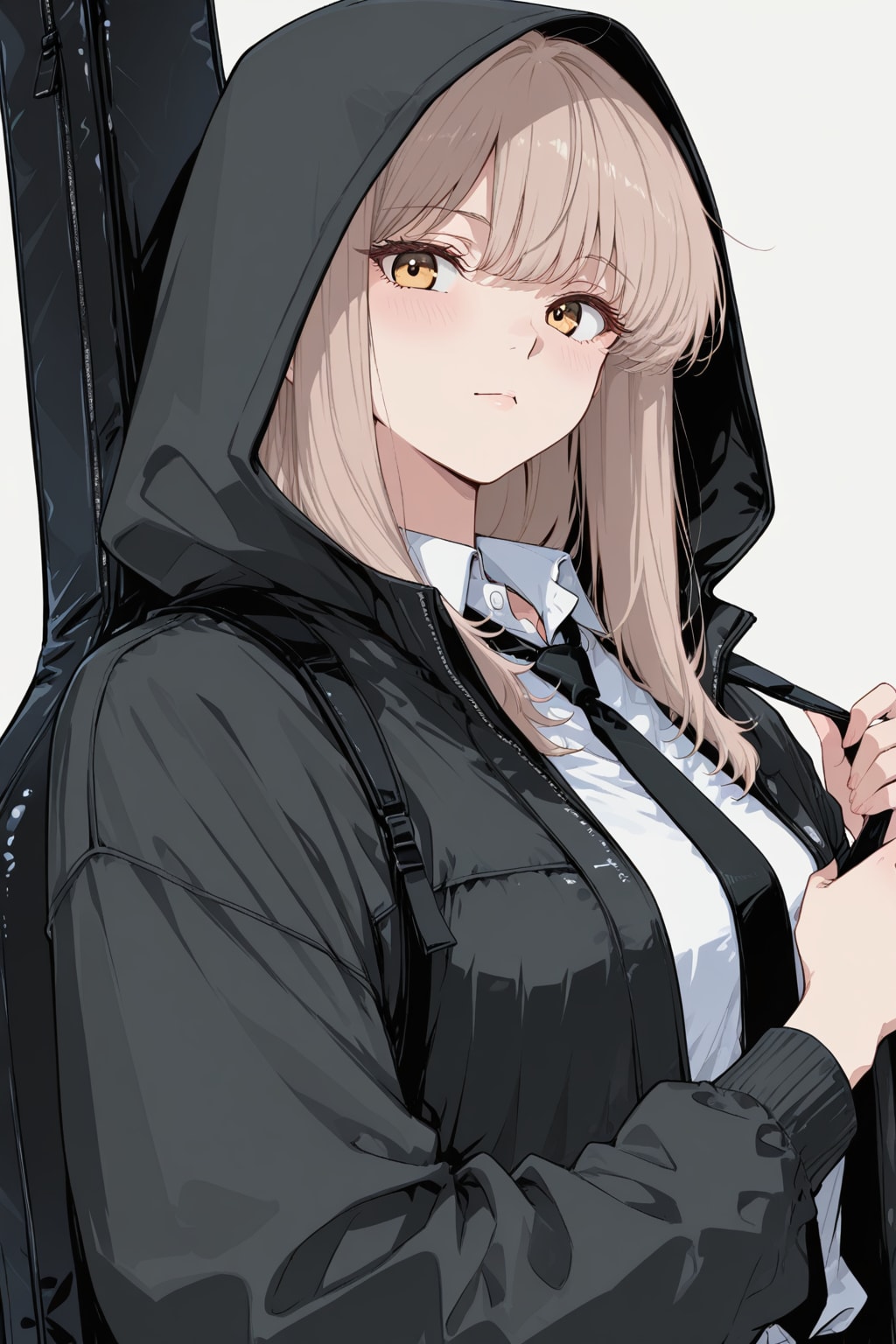 楽器ケースを担ぐ少女