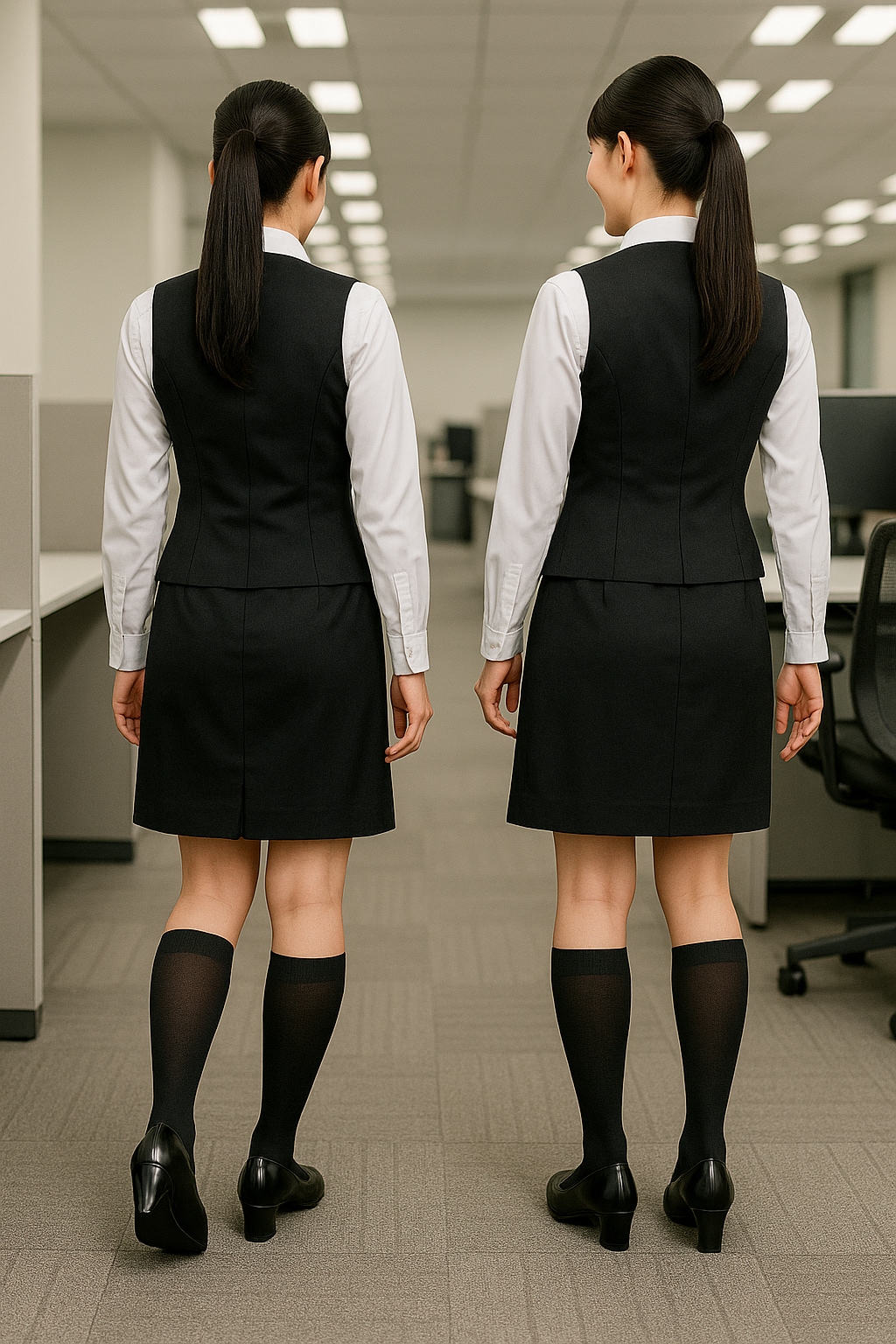 ハイソックスがよく似合う女性4