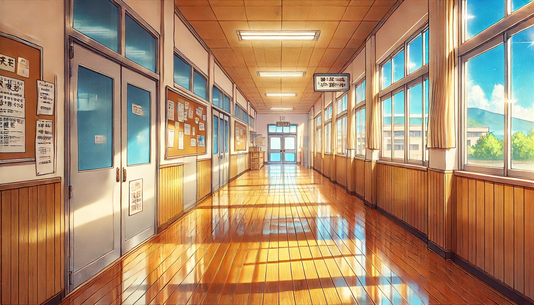 高校の廊下 (Hallway)