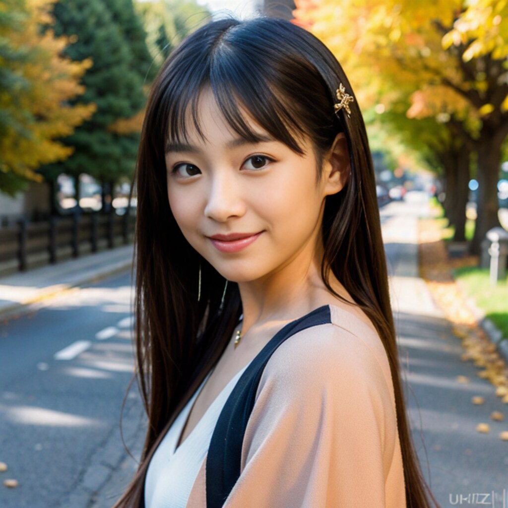 紅葉の神社で💜➁