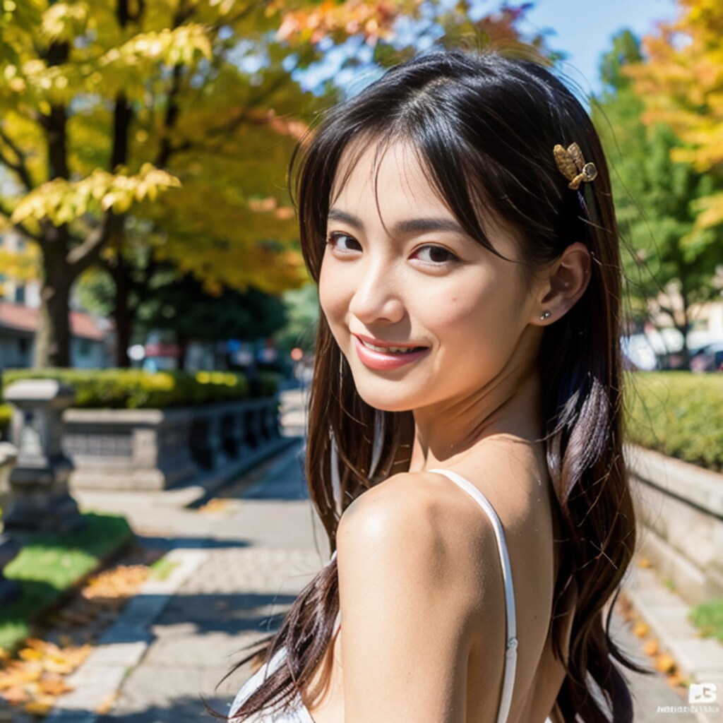 紅葉の神社で💜➁