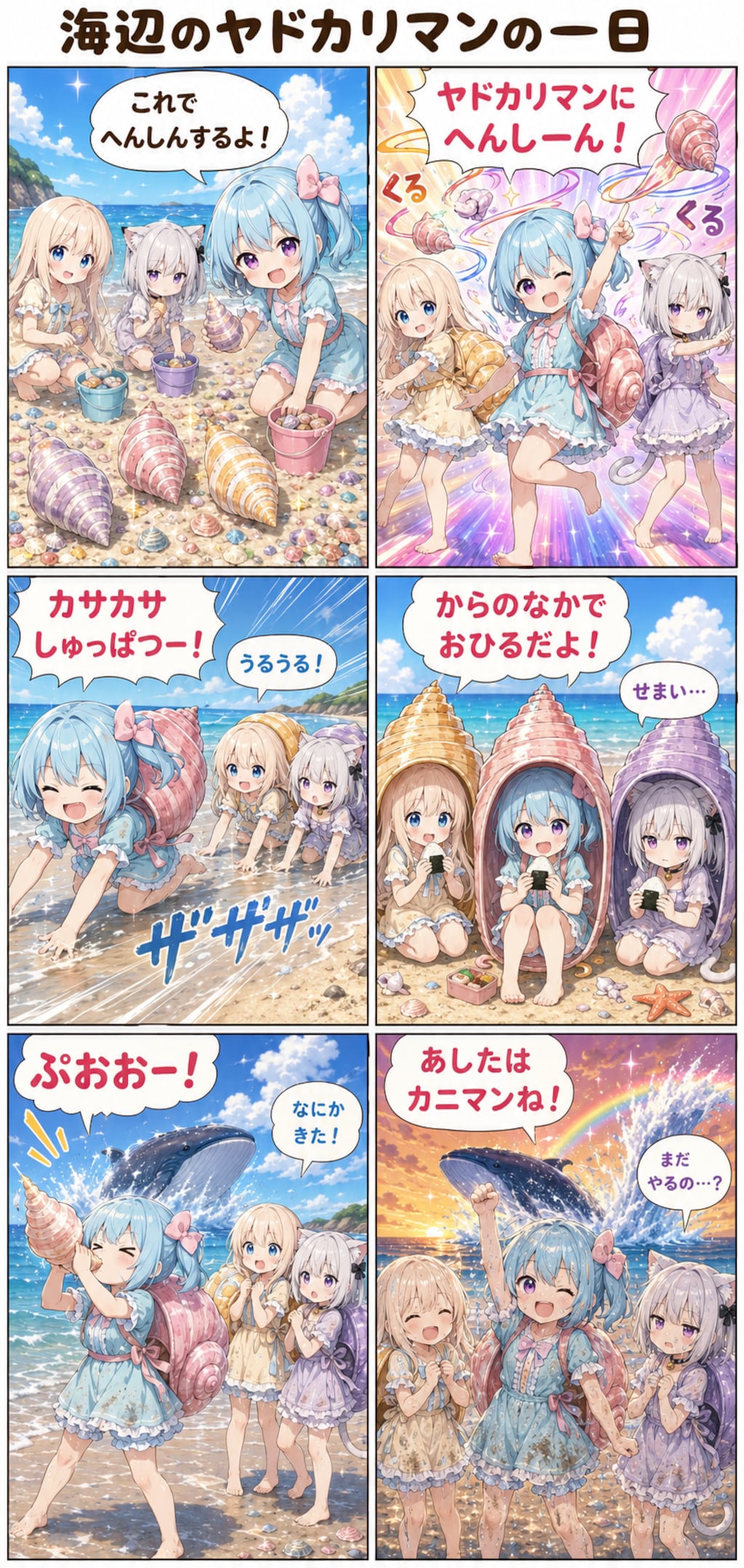 海辺のヤドカリマンの一日🐚🌊