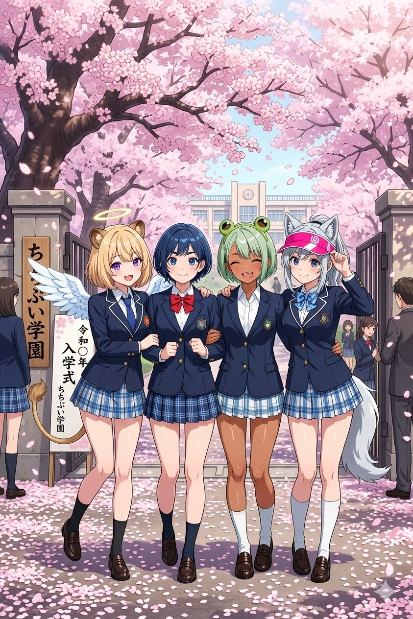 ちちぷい学園入学式 | の人気AIイラスト・グラビア