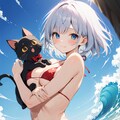 猫巫女様とクロネさんと海 3枚目