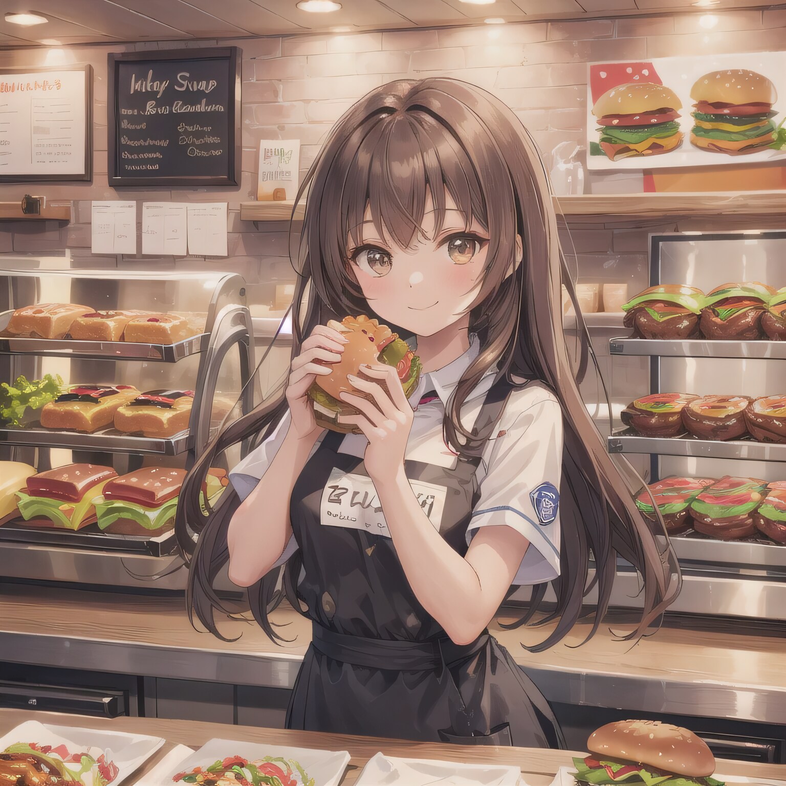 茶髪ロングでクルーの少女２ | の人気AIイラスト・グラビア