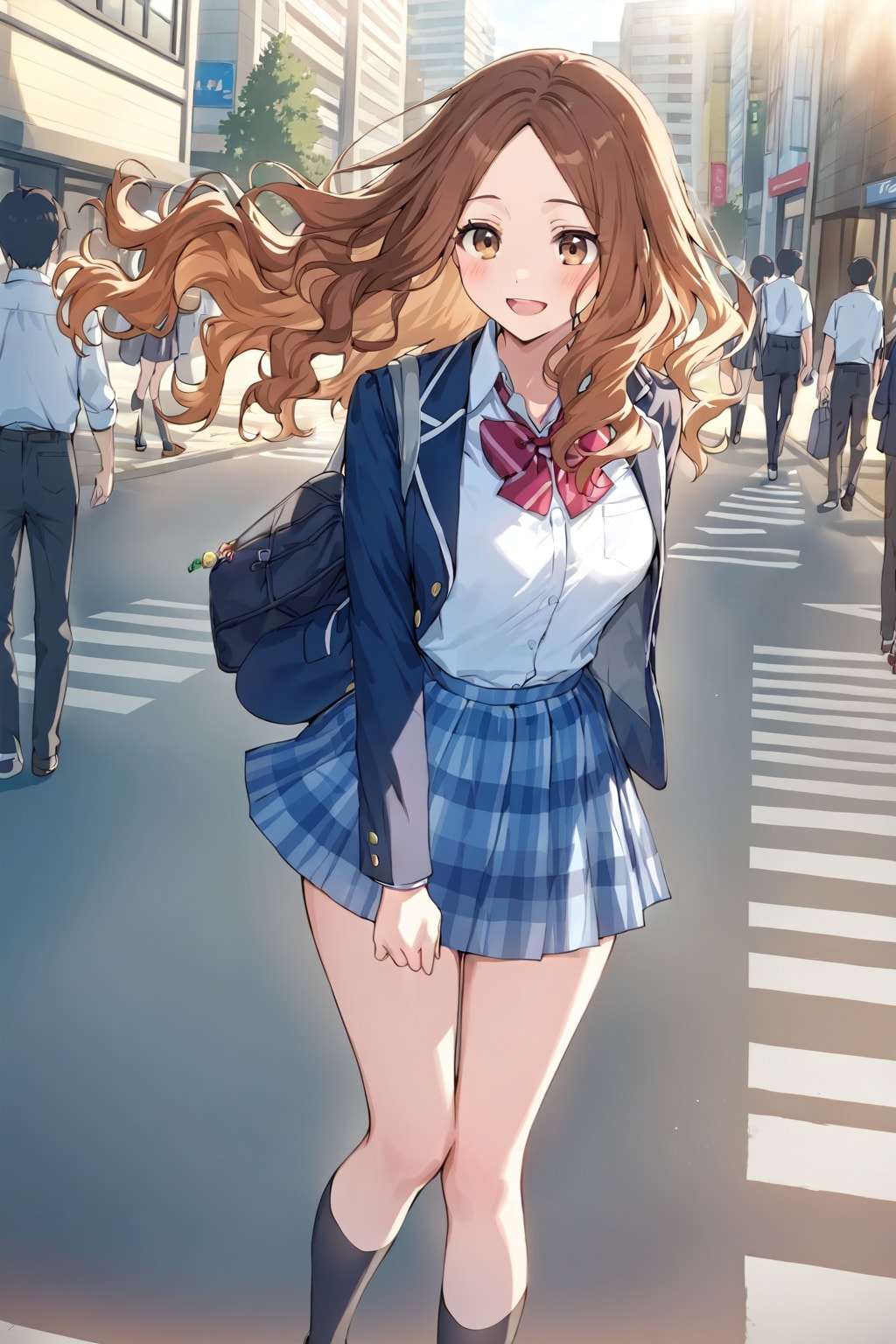 通学中の友里奈ちゃん | の人気AIイラスト・グラビア
