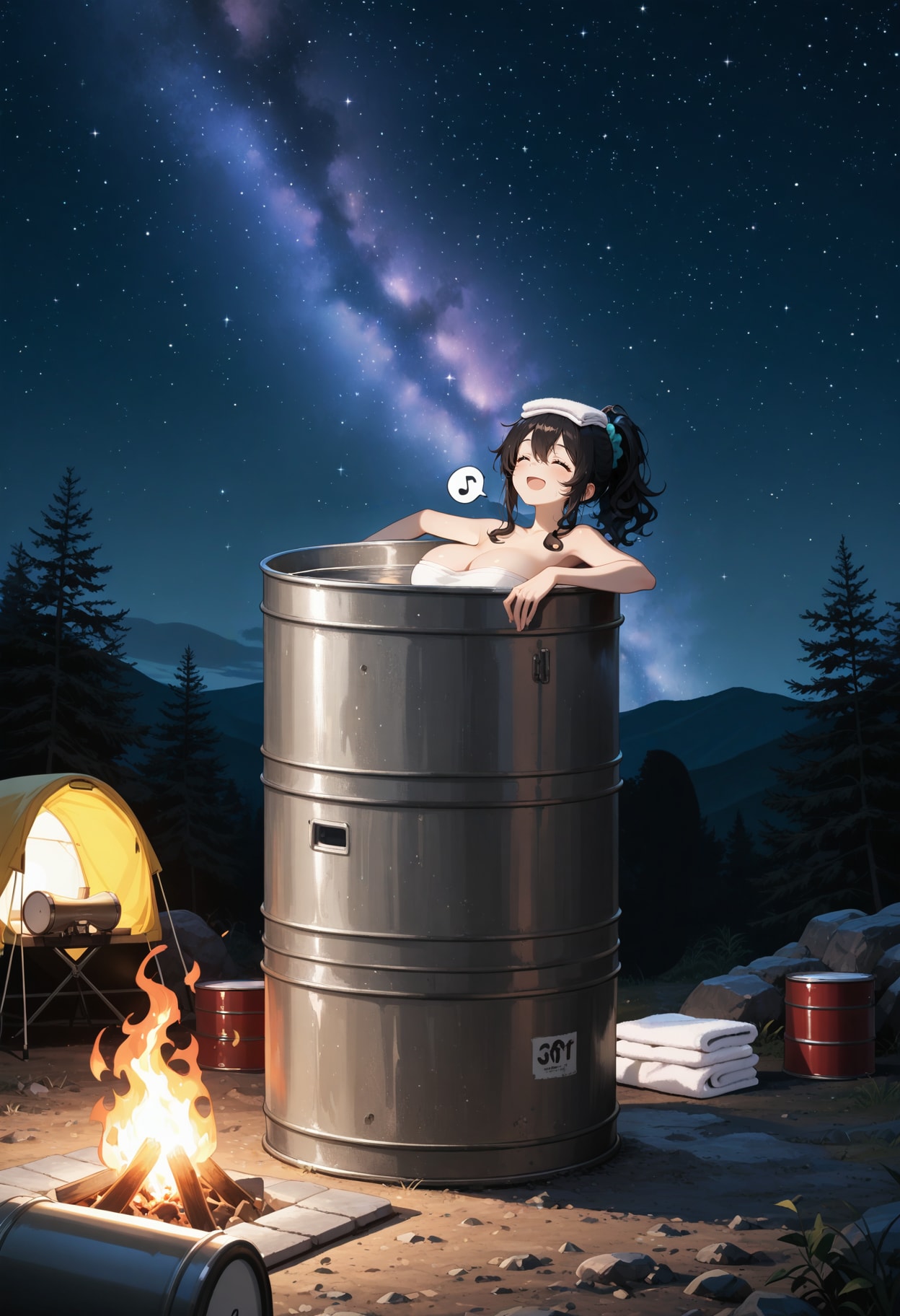 ドラム缶風呂 | の人気AIイラスト・グラビア
