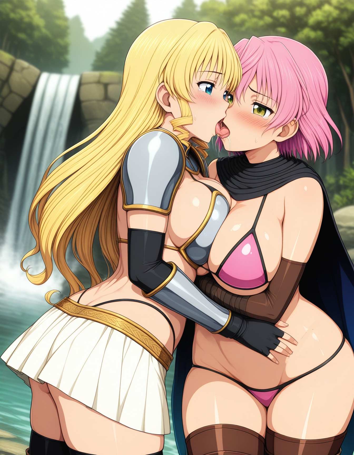知子×鈴美 百合キス【ヤリマクリ☆オンライン】