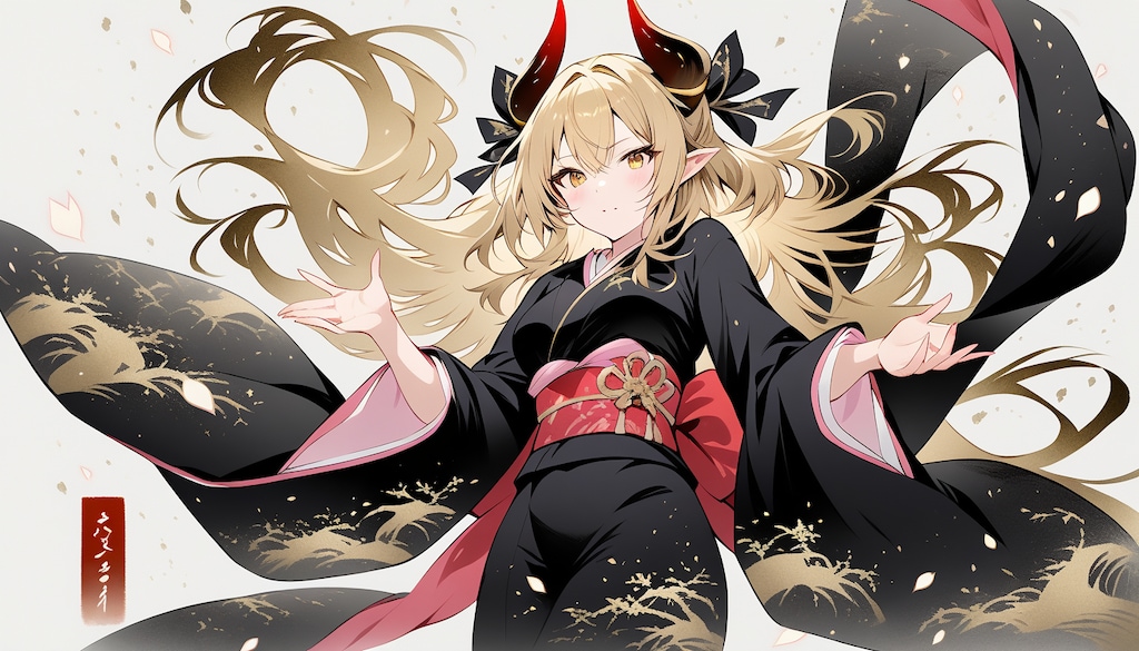 墨彩画を飾る花_20260417