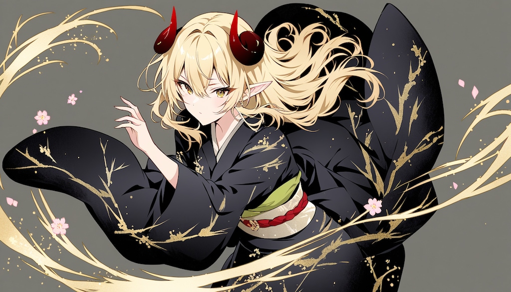 墨彩画を飾る花_20260417