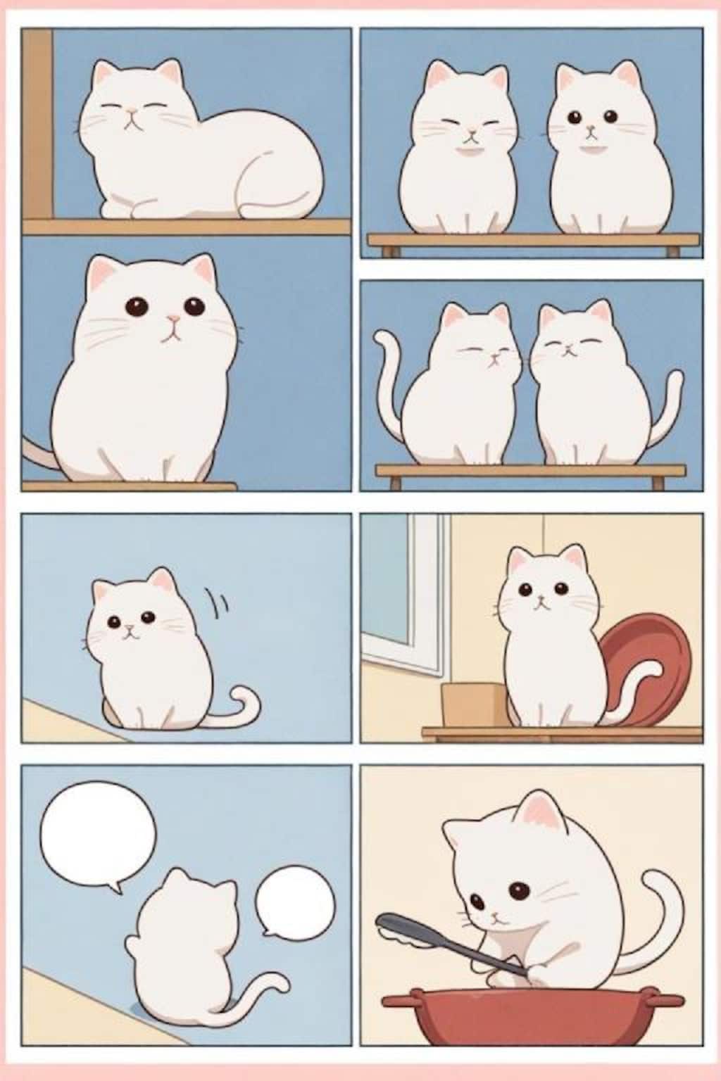 猫　漫画風
