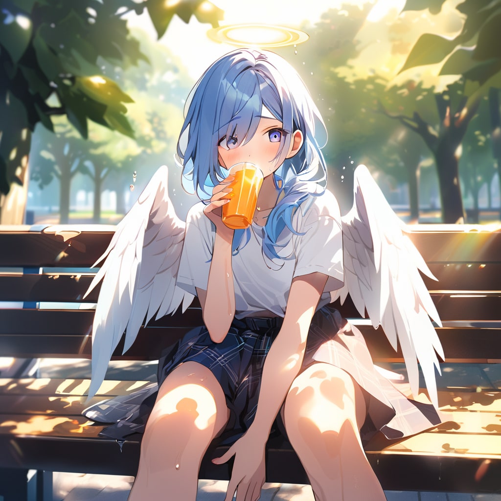 ボーイッシュ天使さんと公園にて