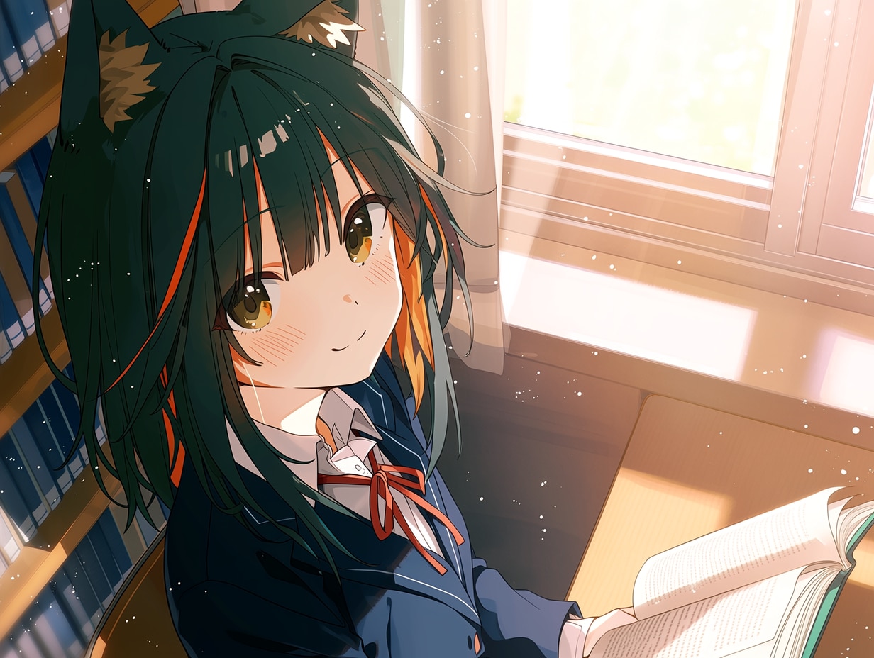 きみもなにか読むかにゃん（１）niji7 | の人気AIイラスト・グラビア