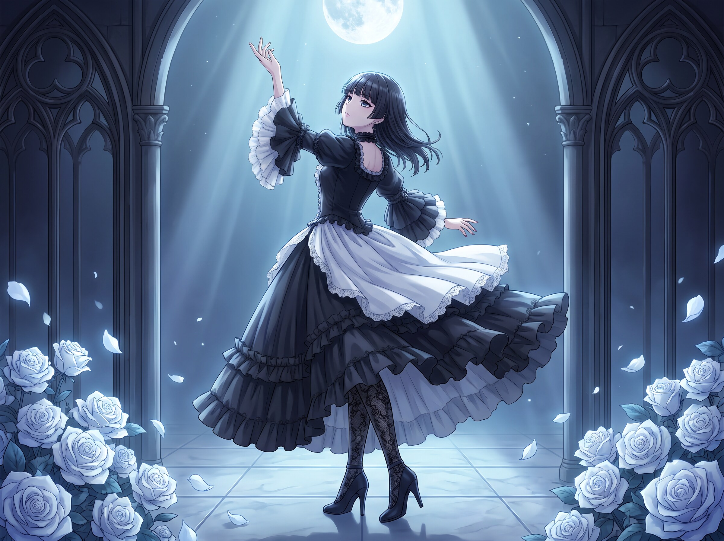 月華祈舞黒薔薇姫 | の人気AIイラスト・グラビア