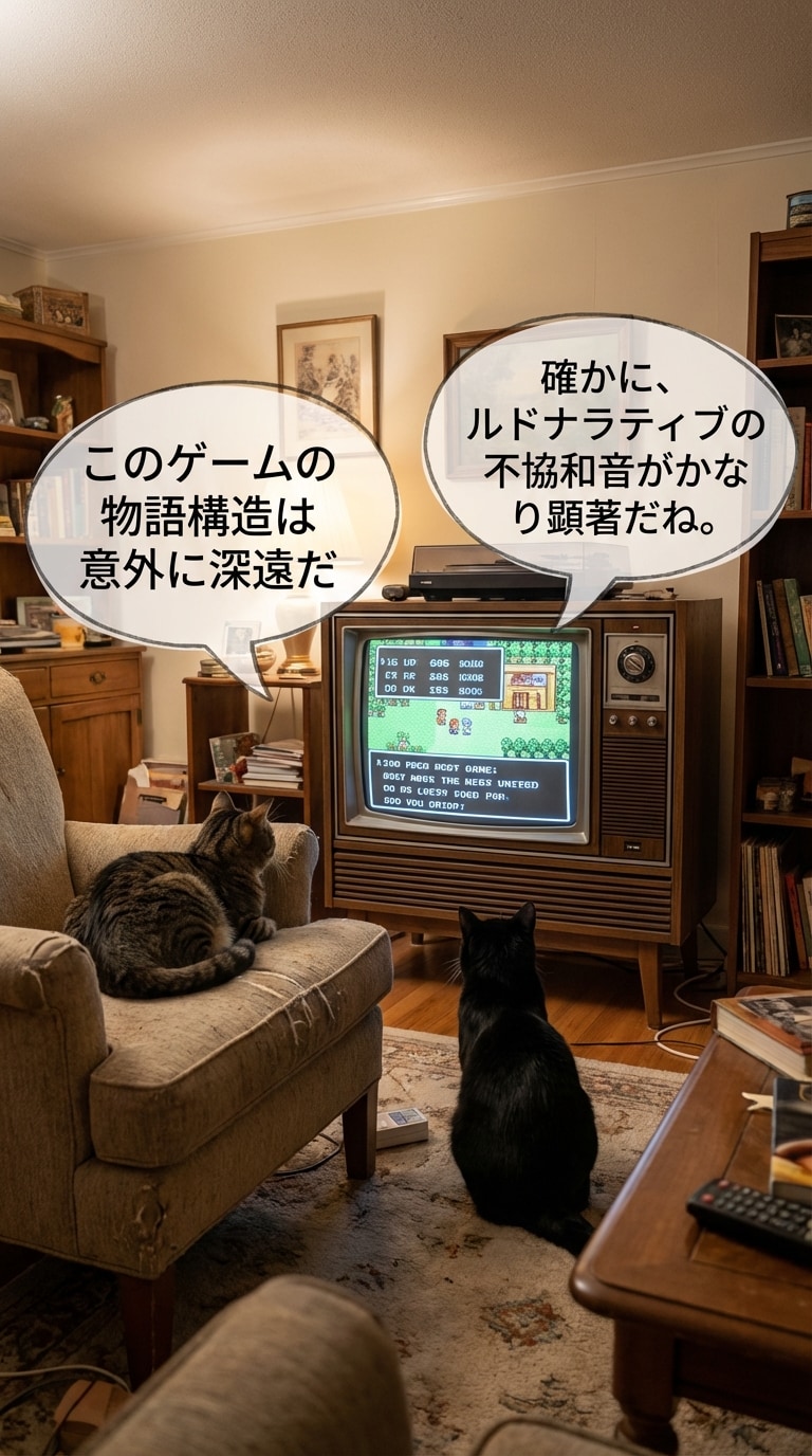 nanobanana2さんでゲームを見てるねこさんに喋ってもらった
