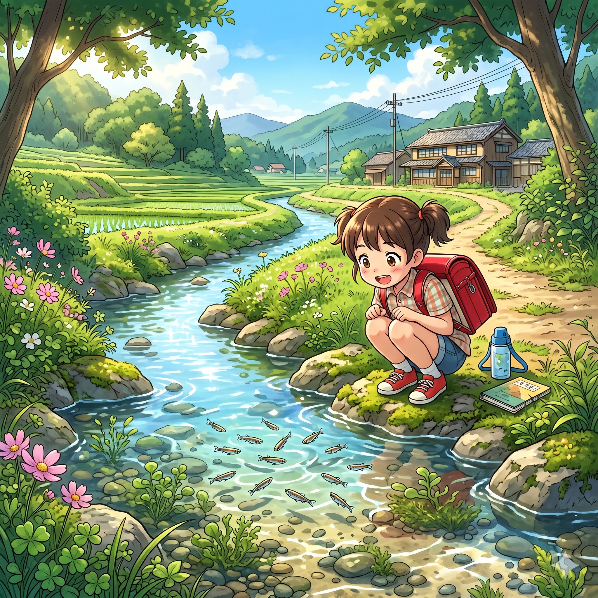 学校帰りのメダカの学校 | の人気AIイラスト・グラビア