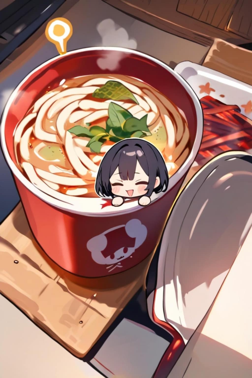 うどんと黒髪ちゃん