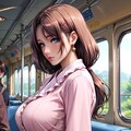 電車内で見つけた爆乳美女 4枚目