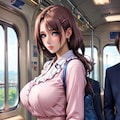 電車内で見つけた爆乳美女 3枚目