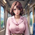 電車内で見つけた爆乳美女 6枚目