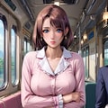 電車内で見つけた爆乳美女 7枚目