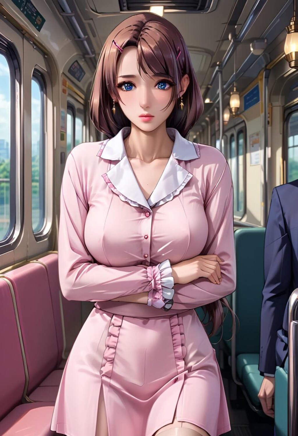 電車内で見つけた爆乳美女