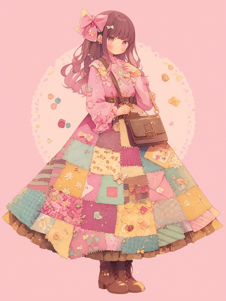 パッチワークスカート。 | の人気AIイラスト・グラビア