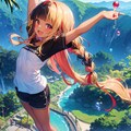 シャボン玉を楽しむ少女 7枚目