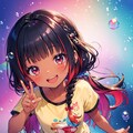 シャボン玉を楽しむ少女 4枚目
