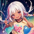 シャボン玉を楽しむ少女 3枚目