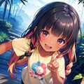シャボン玉を楽しむ少女 5枚目