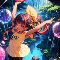 シャボン玉を楽しむ少女 2枚目