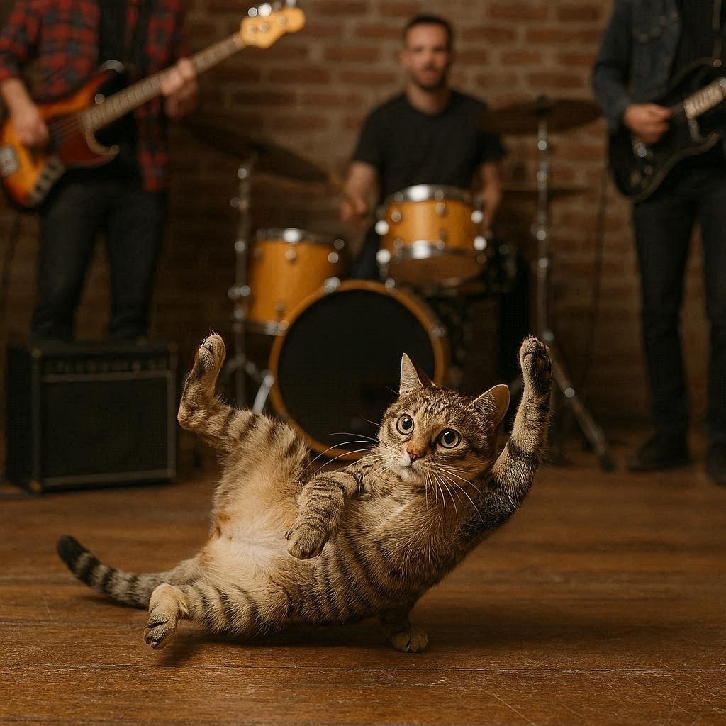 バンド演奏する猫