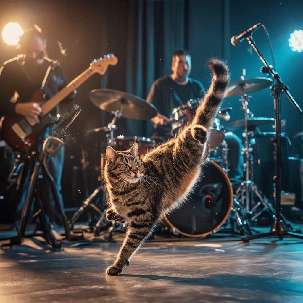 バンド演奏する猫