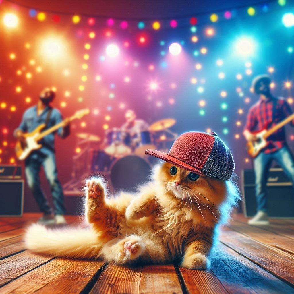 バンド演奏する猫