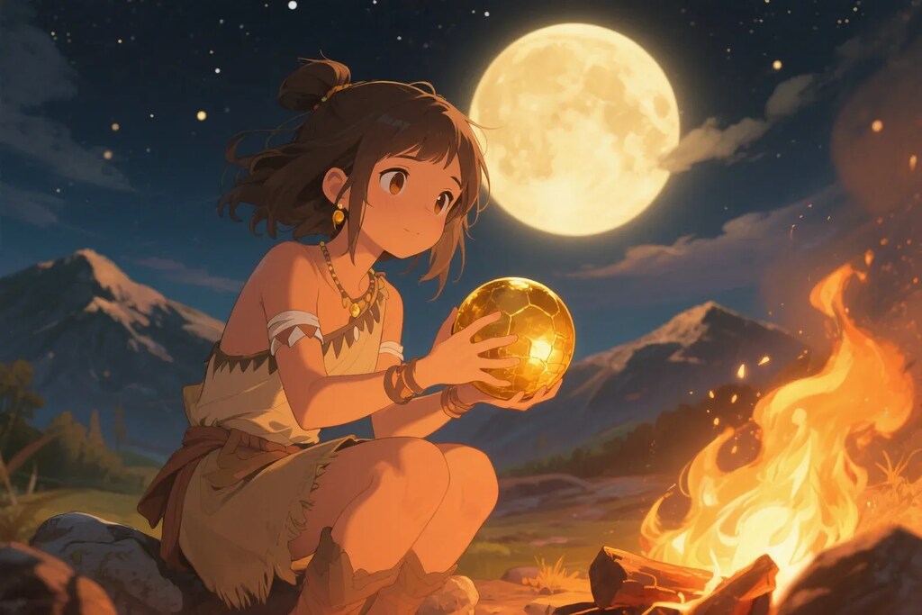 月夜と焚き火とキンタマ