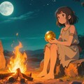 月夜と焚き火とキンタマ 2枚目